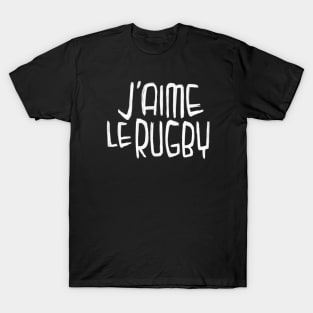 Rugby Typography, Rugby Love, J'aime le Rugby T-Shirt